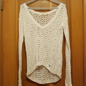 Hollister White Knit Sweater, Size S